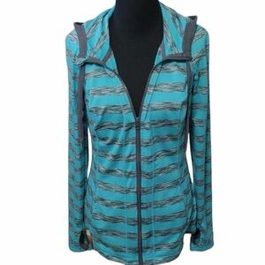 Lukka Bright Turquoise Full Zip Active Hoodie Yoga Activewear Jacket Size Medium